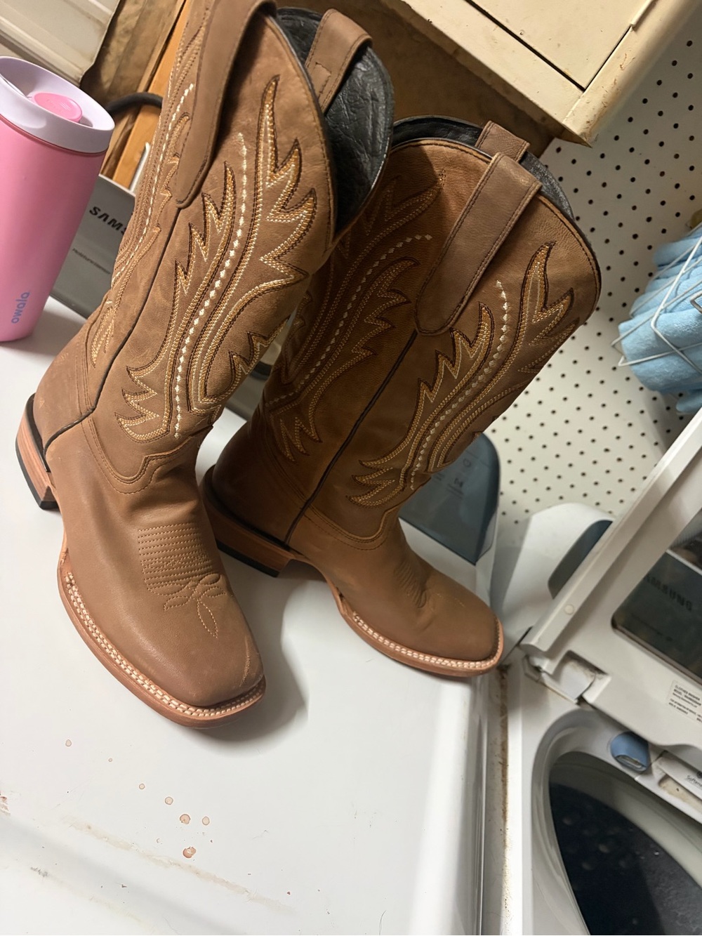J.B. Dillon Brown and Tan Leather Western Boots